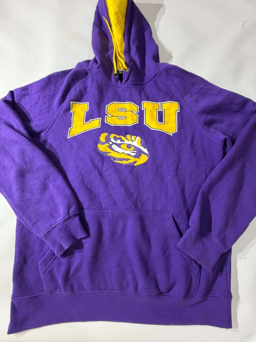 Stadium Athletics LSU Tigers Purple Yellow Pullover Hoodie Sweatshirt M